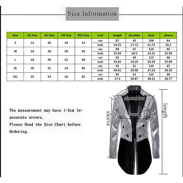 Herrar Glittrande Sekvens Blazer Jacka Nattklubb Prom Kostym Blazer Kostym Homme Sångare Scenkläder Smoking Ny Black XL