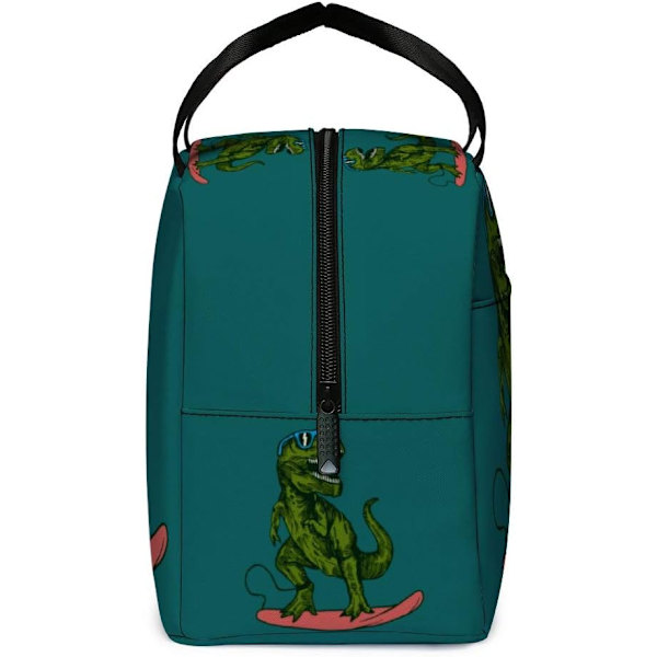 Dinosaurie Lunch Bag, Återanvändbar söt lunchlåda isolerad barn kylväska Multifunktionell skollunchbehållare för tonårspojkar flickor (mörk cyan)
