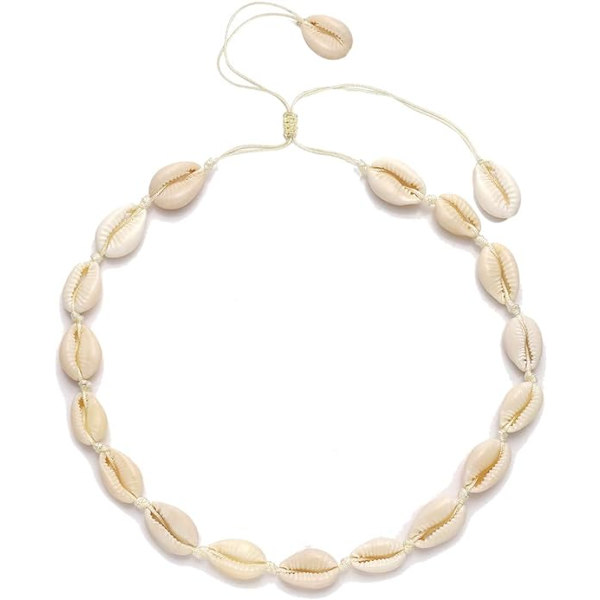 Cowrie Shell Choker Halskæde til Kvinder Puka Shell Halskæde Snøret Seashell Halskæde Hawaiian Strand Smykker
