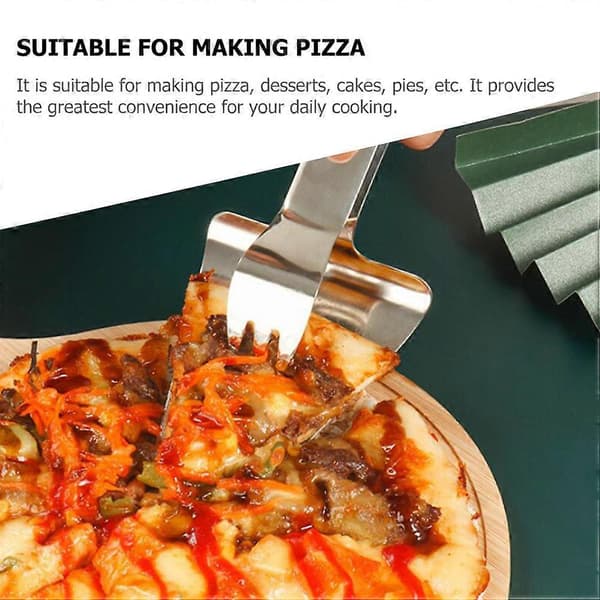 Pizza rustfritt stål for kakeservering 2 stk sølv kjøkkenverktøy