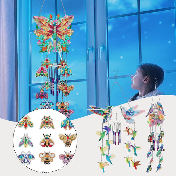 DIY Diamond Painting Wind Chimes Kit Sturdy Charming Decorative Props for Balcony Patios