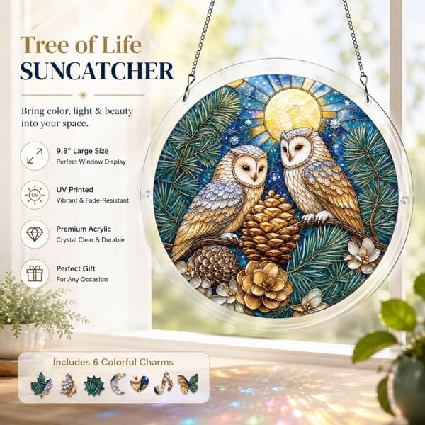 Owl Acrylic Puzzle Suncatcher, 83 Pieces DIY Window Decor