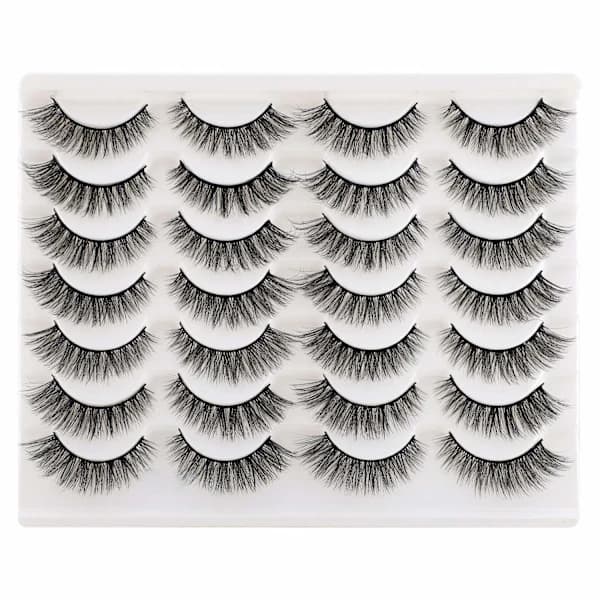 Eyelashes False Eyelashes Cat Eye Natural Faux Mink Lashes 14 Pairs Pack Light Volume Short False Eyelashes Multipack