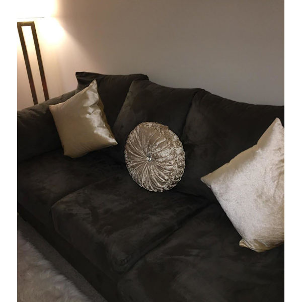 Rund ensfarget fløyel pute til stol, sofa, gresskar pynteputer, dekorative gulvpute til hjemmet, 13,39 x 13,39 tommer