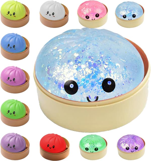 Dumplings Squishy Mystery Mini Dumplings Squishy Stressbolde Fidget Sensorisk Legetøj Blød Klemme Dekompression Dej (Lilla-A) Blue-a