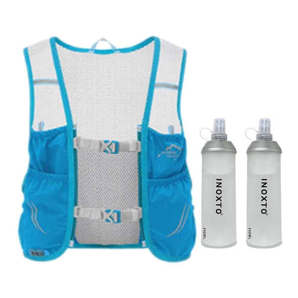 Hydration Rygsæk Løbevest til Kvinder og Mænd til Løb, Jogging, Cykling Blue M