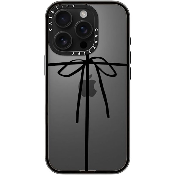 Kompakt iPhone 16 Pro Max Deksel [Lettvekt / 1,2 m 2X Militær Grad Fallbeskyttelse/Slank] - Kirsebær - Klar Svart Wrapped in a Bow iPhone 16 Pro