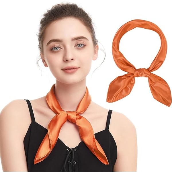 Silkefølelse Skjerf Kvadratisk Chiffon Skjerf Ensfarget Bandanas Retro Skjerf for Kvinner Hals Skjerf Veske Skjerf