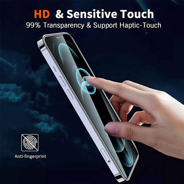 2 st mobiltelefon härdat glas - helskärm 9D hård kant HD film box kompatibel med Apple 13Pro