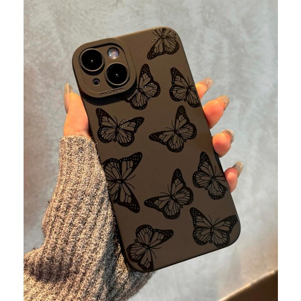 iPhone 16 Pro Max Skal 6,9 tum 2024, Estetisk Hjärtan Print iPhone 16 Pro Max Skal för Kvinnor Flickor Män, Silikon Skyddande Telefonfodral för iPhone Butterfly iPhone XR