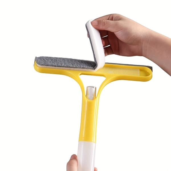 3-in-1 Window Squeegee with Removable Microfiber Cloth Heavy Duty Plastic Bathroom Cleaner