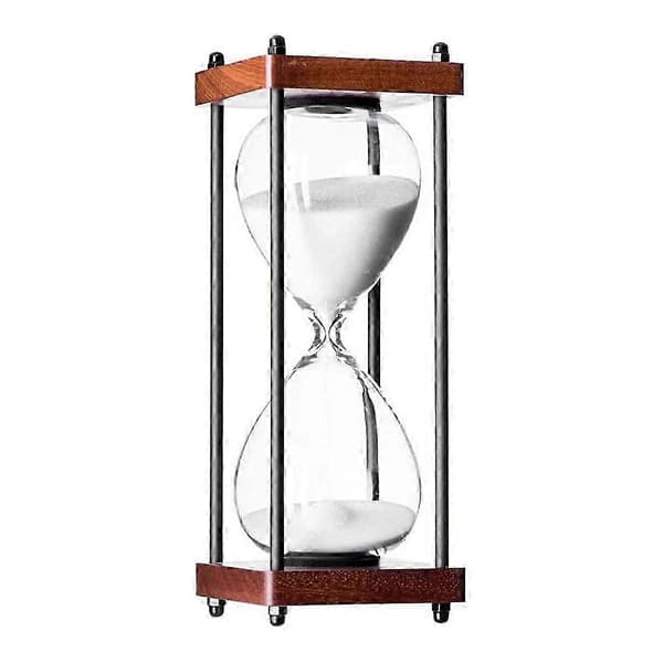 Stort timeglas 60 minutter, dekorativt timeglas i træ