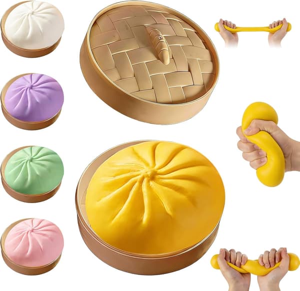 Legetøjsdumpling Squishy Mystery Dumpling Klemme Stressbold Stresslindrende Dumpling Squishy Legetøj Med Dampkogerboks Dumplings Squishys til Børn Fra
