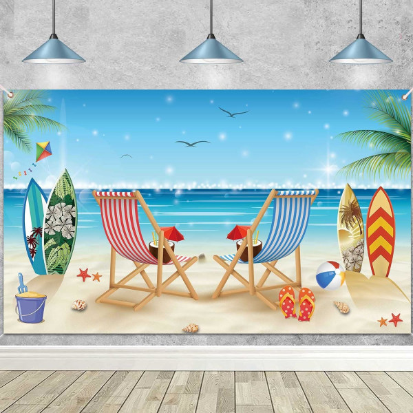 Hawaiiansk festdekoration Banner Tropisk sommerfestdekoration Luau Aloha festartikler Baggrund til have, swimmingpool, strand, 72 x 43 tommer