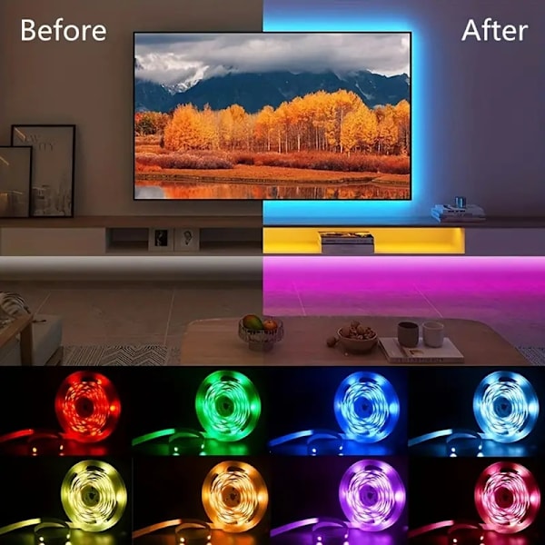 5m-40m LED-lys Bluetooth Rgb-lys LED-båndlys 25m