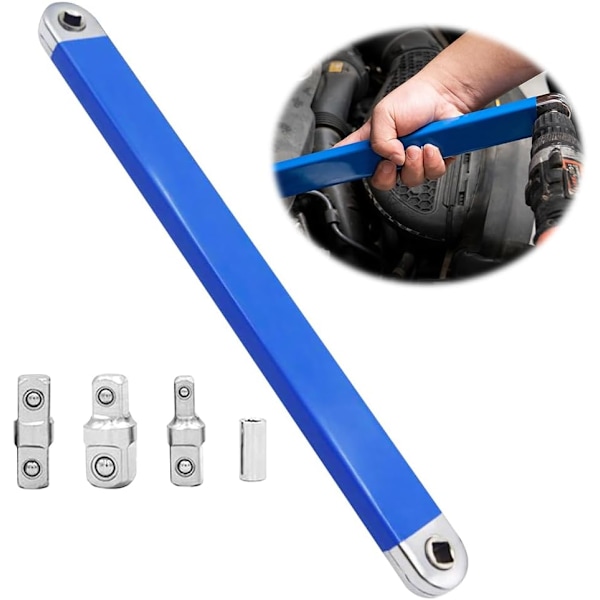 Offsetnøkkel, Offsetnøkkel 39cm, Drivadapter Offsetsett, Allsidig Offsetnøkkel for trange rom