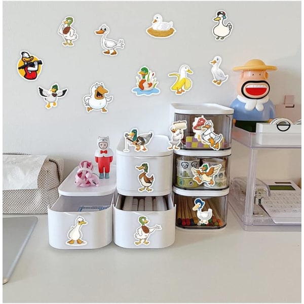 Dyresti๊กเกอร์ 50 stk Tegneserie PVC Dekaler Søte Kawaii Vinyl Dekorasjon DIY Morsom Kreativ Dekor for Tenåringer Festartikler for Voksne (Ande Sti๊กเกอร์)