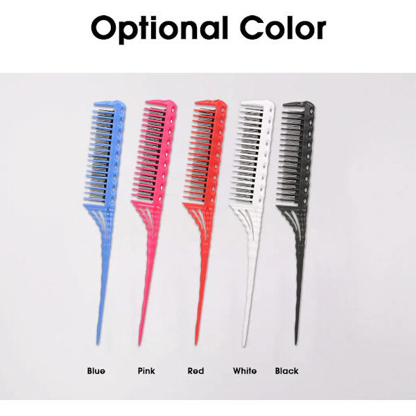 3-row teasing comb, detangling brush, rat tail comb, adds volume, backcombing, hairdressing combs