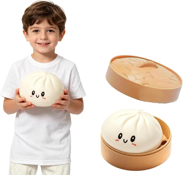 Kæmpe Dumpling Sød Squishy Stressbold, Jumbo Blød Langsomt Stigende Dumpling Stressbold, Stor Dumpling Sød Squishy, Stresslindring Skrivebord til Kontor