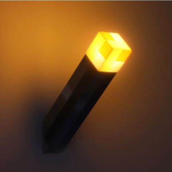 Minecraft Brunsten Fackel - 11 tommer LED natlampe - USB C