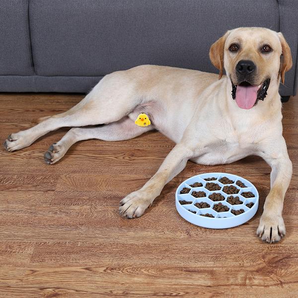 Slow Feed Dog Bowl Slowly Bowly Fun Interactive Dog Dish For Fast Eaters Prevent Bloating Fun To Use Dogs-Blue