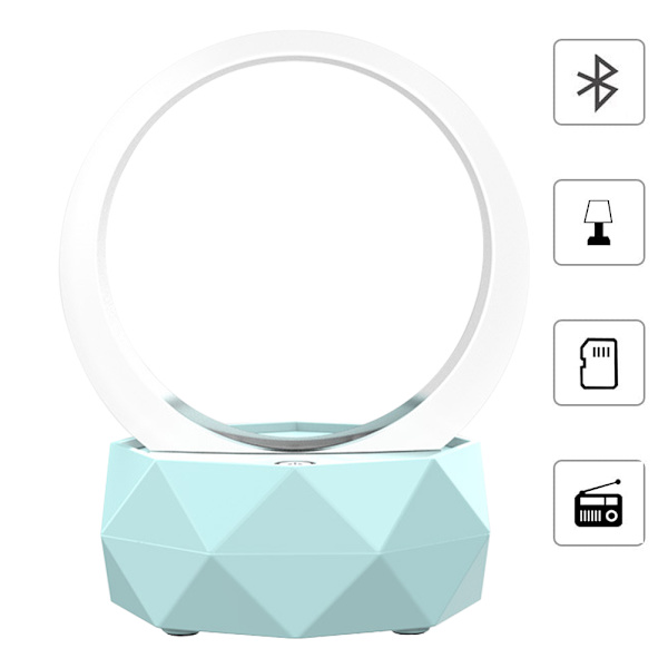 Bärbar trådlös Bluetooth-högtalare LED-ljus Högtalare Bluetooth 5.0 med LED-ljusläge för smartphone-blå