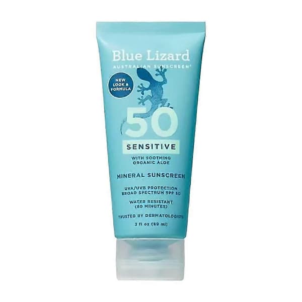 Blue Lizard Australian Sunscreen, Sensitive Mineral Sunscreen, SPF 50, 89 ml 89ml 1pcs