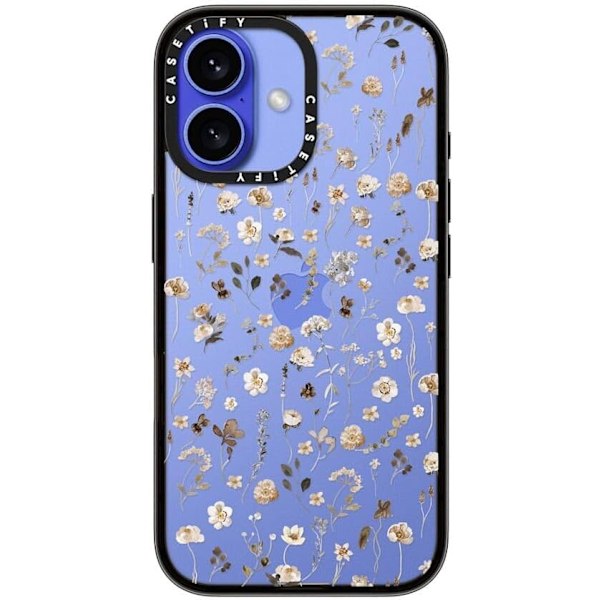 Kompakt iPhone 16 Pro Max Deksel [Lettvekt / 1,2 m 2X Militær Grad Fallbeskyttelse/Slank] - Kirsebær - Klar Svart Wildflower Friday iPhone 16