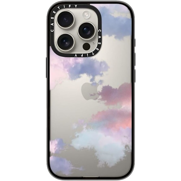 Kompakt iPhone 16 Pro Max Deksel [Lettvekt / 1,2 m 2X Militær Grad Fallbeskyttelse/Slank] - Kirsebær - Klar Svart Clouds iPhone 16 Pro
