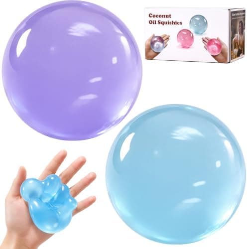 2-pakning kokosolje Squishy - Formbar Fidget Stressball uten tilbakeslag