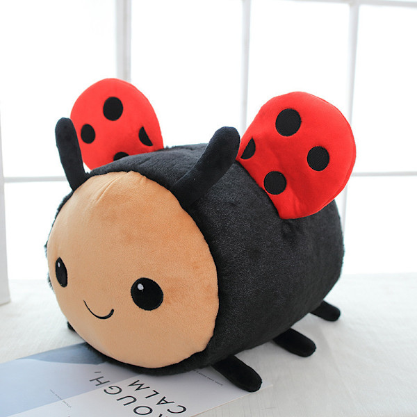 Söt Supermjuk Bi Plyschdocka Leksak Kawaii Bi Plysch Kudde Stoppad Djurleksak Halloween Födelsedagspresent för Barn Pojkar Flickor ladybug 40cm