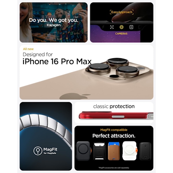 Spigen Fodral för iPhone 16 Pro Max, Classic C1 MagFit Designad för Apple iPhone 16 Pro Max - Bondi Blå Ruby iPhone 16 Pro Max