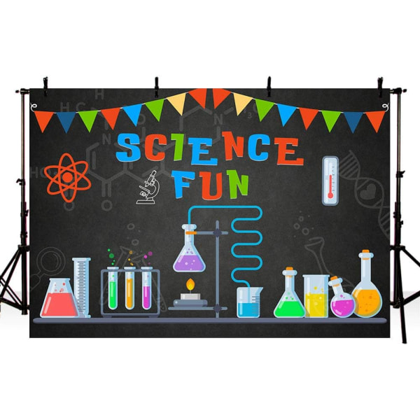 7x5ft Fun Science Experiment Backdrop for Photos Boy Birthday Party Decoration School Research Blackboard Background Banner Cake Smash Photoshoot