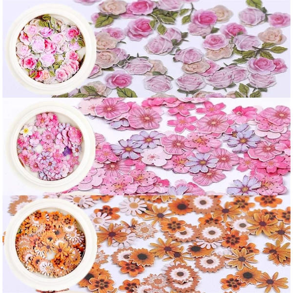 Nagelkonst Färg Stereo Blomster Patch 9 Boxmake up