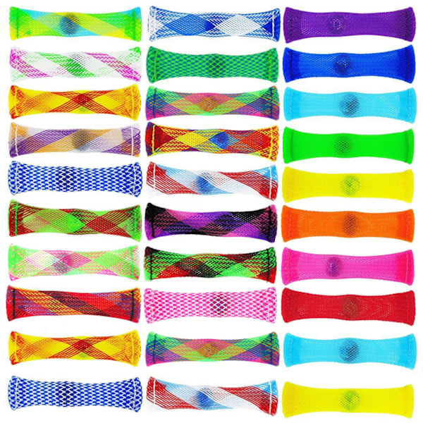 10 stk. vevde nett rør baller fidget leker light blue