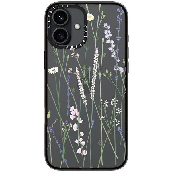 Kompakt iPhone 16 Pro Max Deksel [Lettvekt / 1,2 m 2X Militær Grad Fallbeskyttelse/Slank] - Kirsebær - Klar Svart Gigi Garden Florals iPhone 16 Plus