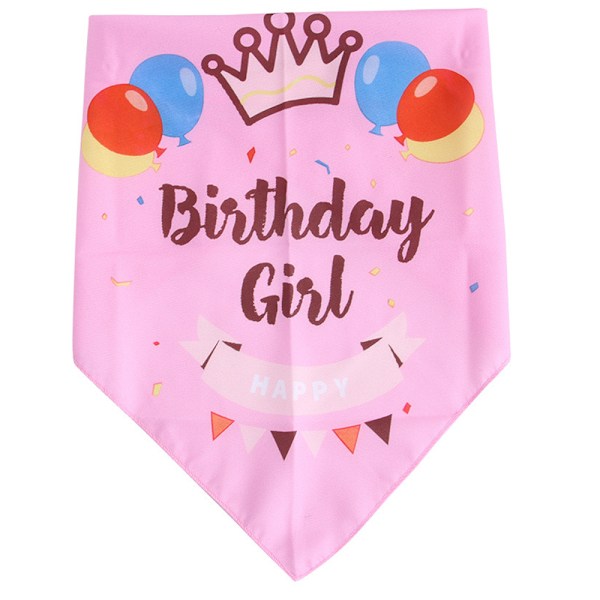 Onnellinen syntymäpäivä koiran bandana syntymäpäivätyttö koiran bandana, onnellinen syntymäpäivä koiran bandana-vaaleanpunainen