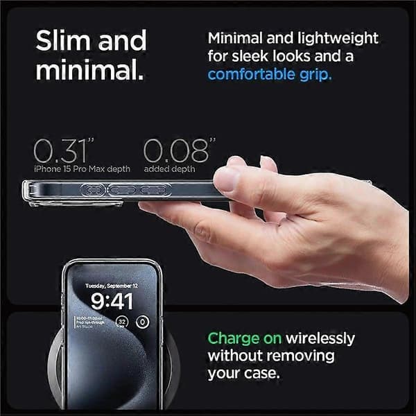 Transparent Phone Case for iPhone 14/13, 1.5mm, Shockproof TPU Back Cover