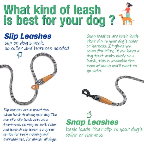 Hunde Line Slip Lead Snap Hook Reb Leash Stærk Heavy Duty Flettet Hunde Trænings Line Ingen Træk Trænings Line Liner til Mellem Store og Små Hunde