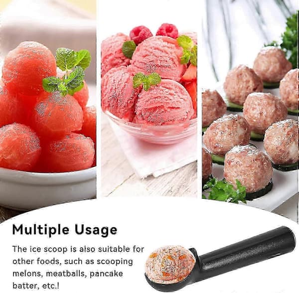 Non-Stick Aluminium Isdispenser med Ske Designet til Nem Is-scooping (Sort) 26s
