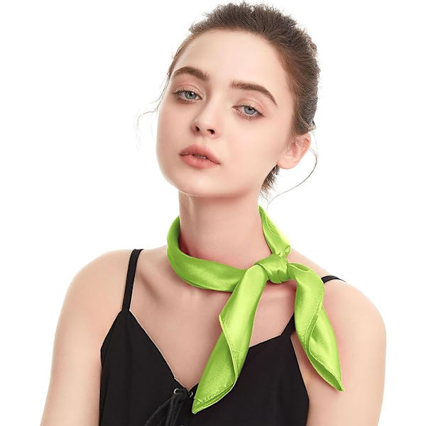 Sidenkänsla Halsduk Kvadratisk Chiffon Halsduk Enfärgad Bandanas Retro Halsdukar för Kvinnor Halsduk Väska Halsduk