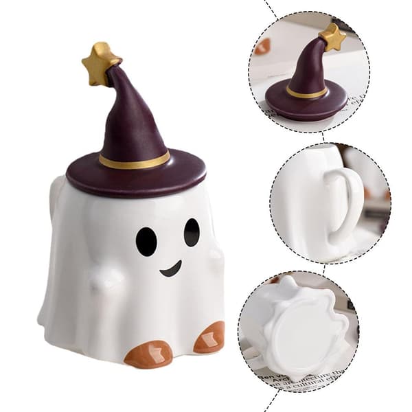 Halloween-Ande Mugg Tecknad Keramisk Kopp Spöke Kopp GX