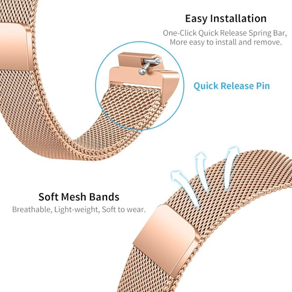 2-pak remme kompatibel med Fitbit Inspire 2/ Inspire HR/Inspire, rustfrit stål metal mesh loop armbåndsurrem udskiftning