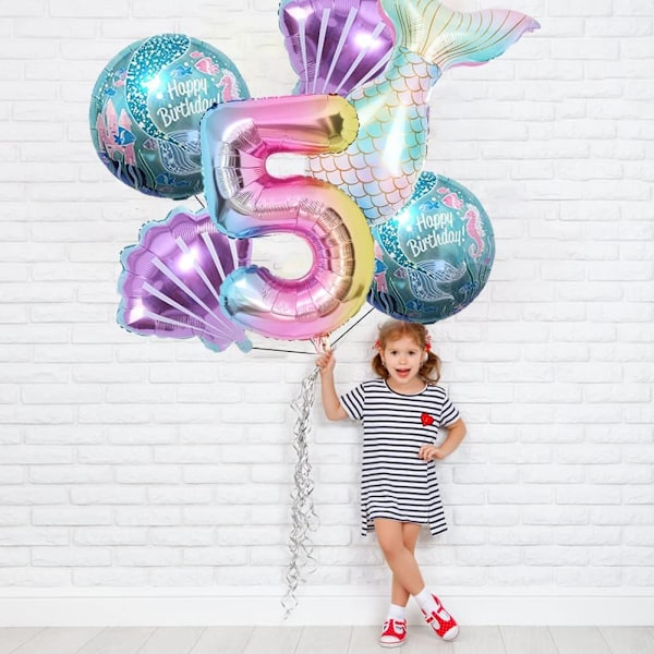 Sjöjungfru födelsedag dekoration sjöjungfru ballonger kit hav ballong sjöjungfru folie ballong sjöjungfru svans ballonger för flickor sjöjungfru fest