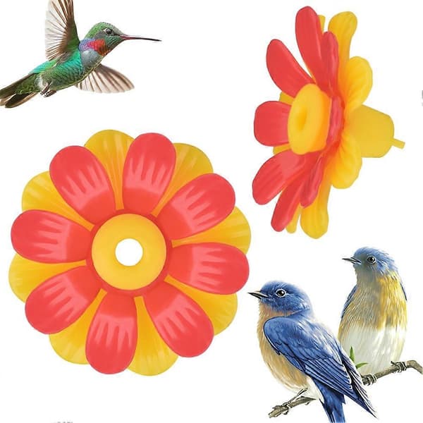 Fuglefoderblomster, sæt fugleophængende fodringsporte reservedele fuglefodertilbehør til fuglefoder B Red