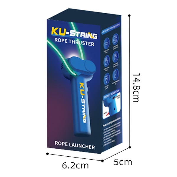 Glödande Ringrepsslunga, Handhållen Nyhetsskoj LED, Lasso Avkopplingsprodukt, Glödande Repleksak, Födelsedag Julgåva Blue