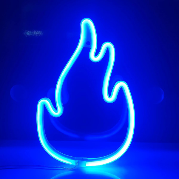 Neon-kyltti, USB- tai 3-AA-paristokäyttöinen neonvalo, LED-valot pöytäkoristeluun, tyttöjen makuuhuoneen seinäkoriste, lasten syntymäpäivälahja (sininen)