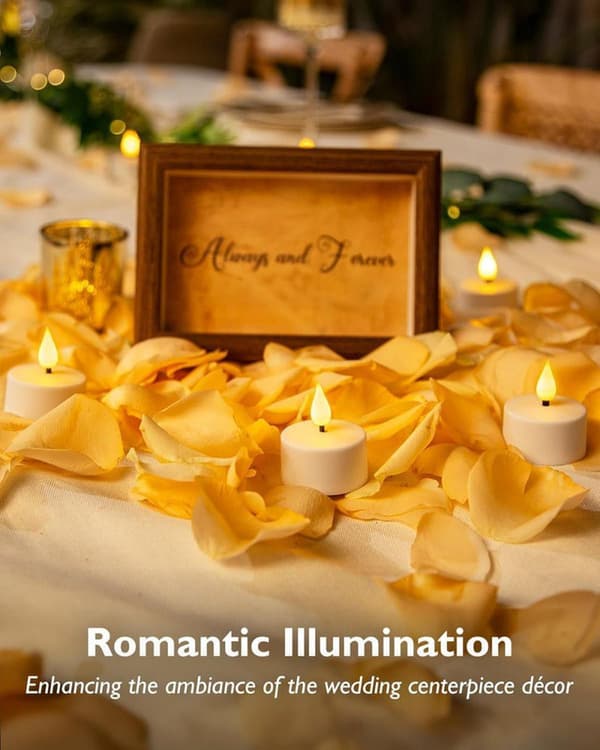 Rechargeable LED Tea Lights, With Remote Control and Timer, Set with Candles and Charging Base, Decorative Lights for Halloween, Parties, and Table Decor 4 pcs