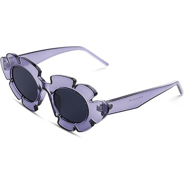 Trendy Cat Eye Blomster Solbriller for Kvinner Menn Retro Mote Naken Chunky Shades UV400 Beskyttelse Solbriller