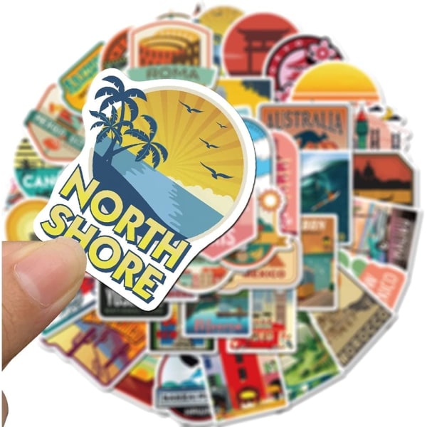 50 stk. Global Travel City Landscape Sticker Decal Vinyl til Scrapbooking Skateboard Laptop Guitar Telefon Sticker Børnelegetøj